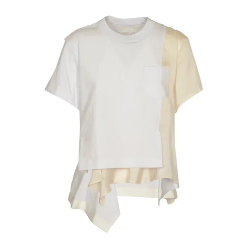 Sacai , Sacai T-shirts and Polos White ,White female, Sizes: