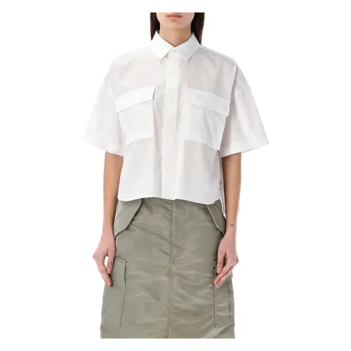 Sacai , Women's Clothing Shirts Off White Ss24 ,White female, Sizes: