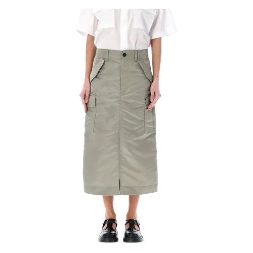 Sacai , Women's Clothing Skirts Ligh Khaki Ss24 ,Green female, Sizes:
