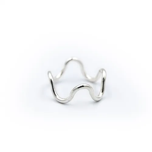 Sadie Jewellery Ripple Wave Ring - Silver - S