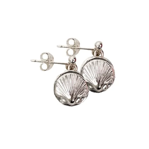 Sadie Jewellery Small Scallop Earrings - Silver - O/S