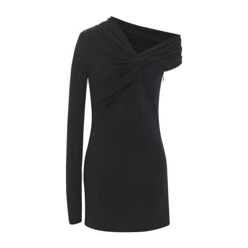 Saint Laurent , Asymmetric One Sleeve Dress ,Black female, Sizes: