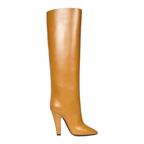 Saint Laurent , Beige Heeled Boots ,Beige female, Sizes: