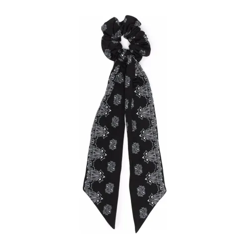 Saint Laurent , Black Bandana Scrunchie with Knotted Detail ,Black female, Sizes: ONE