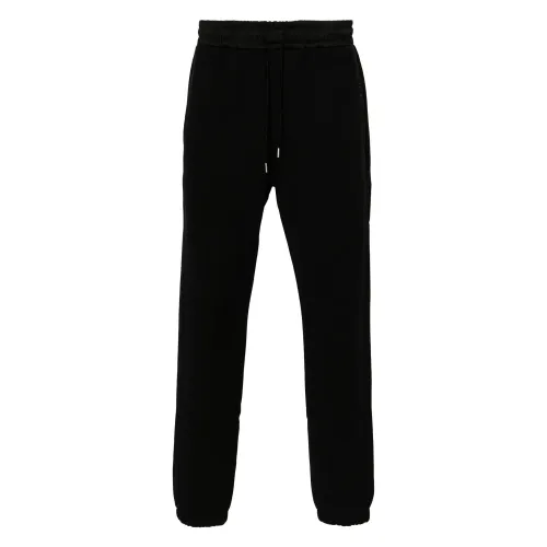 Saint Laurent , Black Cotton Tracksuit-Style Trousers ,Black male, Sizes: