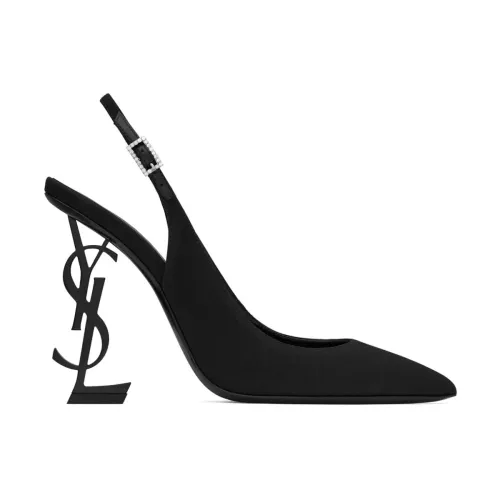Saint Laurent , Black Heeled Leather Shoes ,Black female, Sizes:
