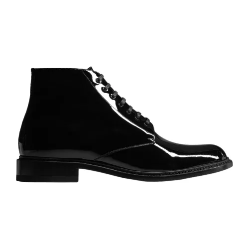 Saint Laurent , Black Leather Boots ,Black male, Sizes: