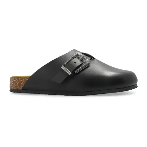 Saint Laurent , Black Slip-On Leather Shoes ,Black male, Sizes: