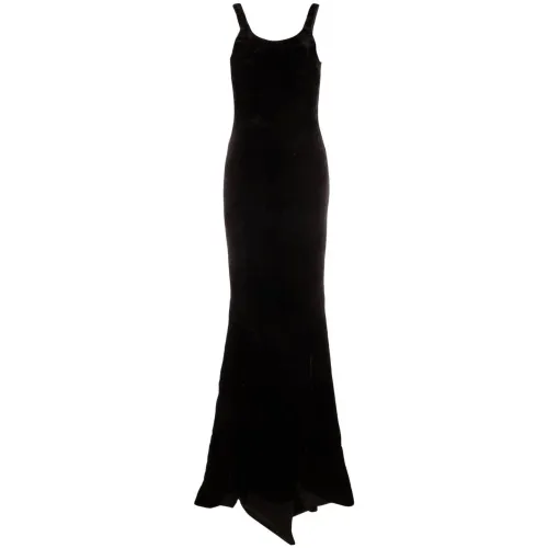 Saint Laurent , Black Velvet Sleeveless Evening Gown ,Black female, Sizes: