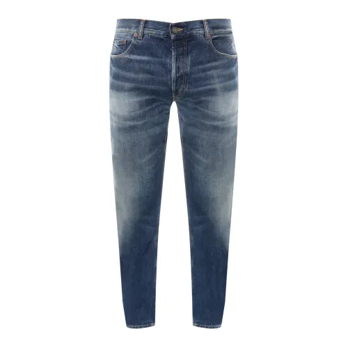 Saint Laurent , Blue Straight Leg Jeans ,Blue male, Sizes: