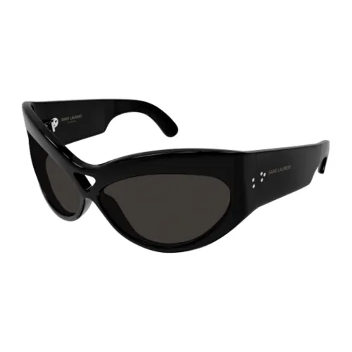 Saint Laurent , Bold Cat-Eye Mask Sunglasses SL 73/001 Black ,Black male, Sizes: ONE