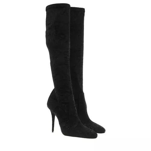 Saint Laurent Boots & Ankle Boots - Ella Knee High Crushed Velvet Boots - black - Boots & Ankle Boots for ladies