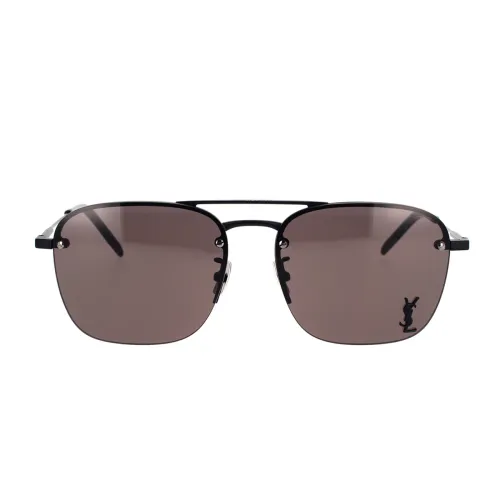 Saint Laurent , Caravan Style Sunglasses with YSL Logo ,Black male, Sizes: