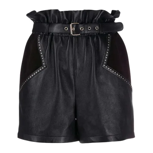 Saint Laurent , Casual Leather Shorts ,Black female, Sizes: