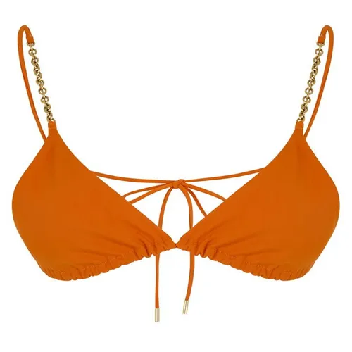 SAINT LAURENT Chain Triangle Bikini Top - Orange
