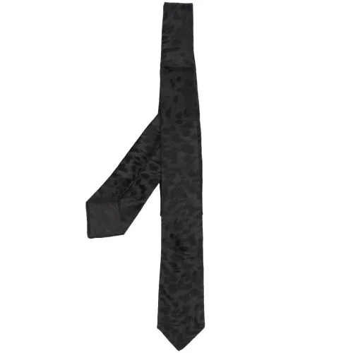 Saint Laurent , Classic Black Silk Tie ,Black male, Sizes: ONE