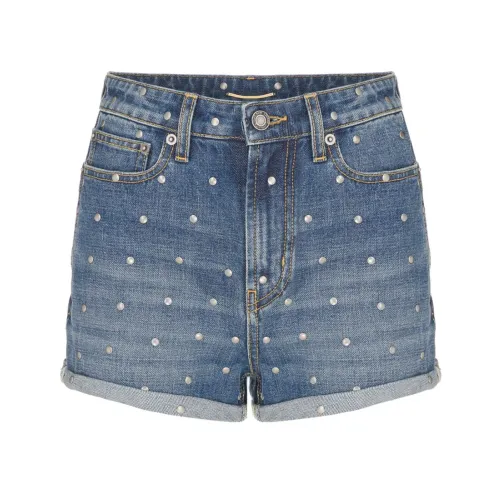 Saint Laurent , Denim Shorts High Waisted Regular Fit ,Blue female, Sizes: