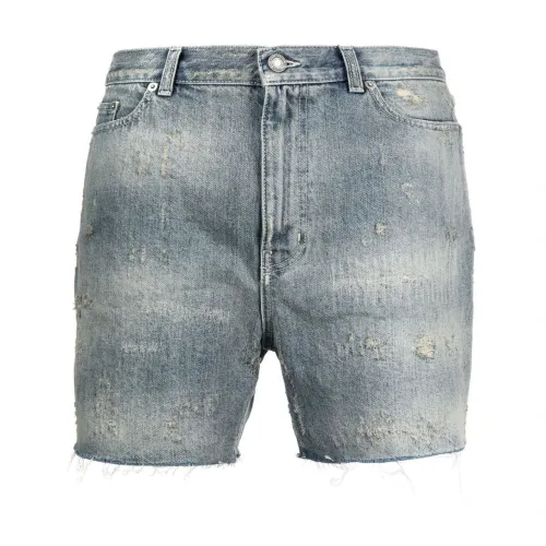 Saint Laurent , Destroyed Denim California Shorts ,Blue female, Sizes: