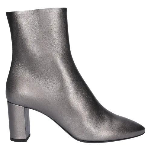 Saint Laurent , Elevate Your Style with Heeled Boots ,Gray female, Sizes: