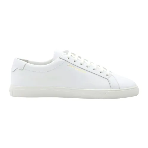 Saint Laurent , Embossed Low-Top Sneakers ,White male, Sizes: