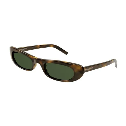 Saint Laurent , Green Lens Havana Sunglasses ,Brown unisex, Sizes: