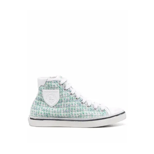 Saint Laurent , Green Logo Patch Sneakers ,Green female, Sizes: