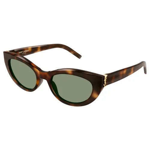 Saint Laurent , Havana/Grey Green Sunglasses SL M115 ,Brown female, Sizes: