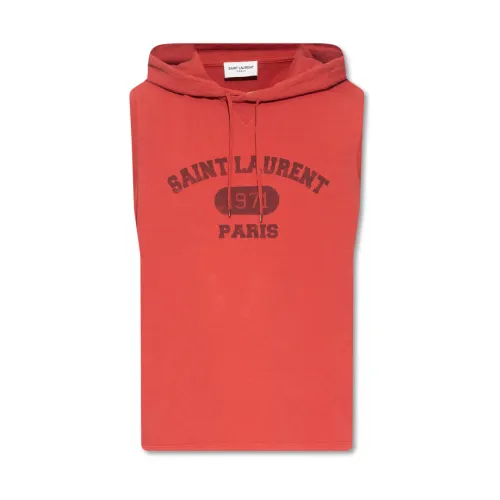 Saint Laurent , Hooded Vest ,Red male, Sizes: