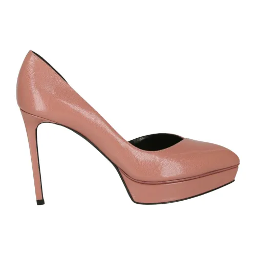 Saint Laurent , Leather Platform High Heels ,Beige female, Sizes: