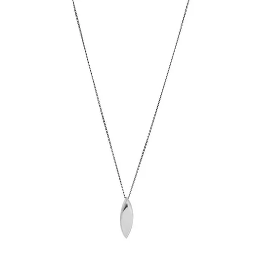 SAINT LAURENT Long Oval Charm Necklace - Silver