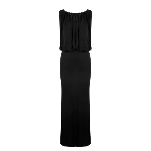 Saint Laurent , Luxurious Draped Jersey Dress ,Black female, Sizes: