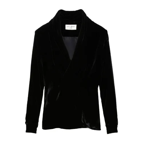 Saint Laurent , Luxurious Velvet Blouse ,Black female, Sizes: