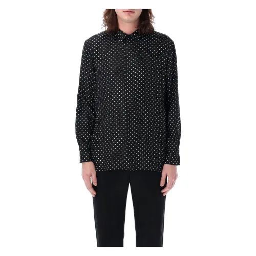 Saint Laurent , Mens Clothing Shirts Black Craie Ss24 ,Black male, Sizes: