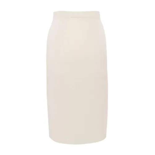 Saint Laurent , Off-White Knitted Pencil Skirt ,White female, Sizes: