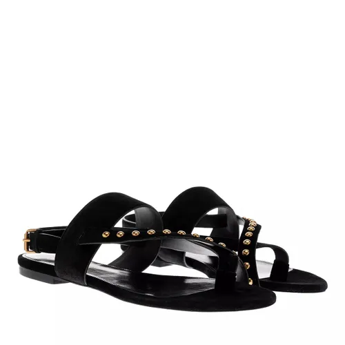 Saint Laurent Sandals - Gia Stud Flat Sandals - black - Sandals for ladies