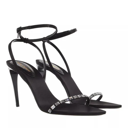 Saint Laurent Sandals - Gloria Embellished Heeled Sandals - black - Sandals for ladies