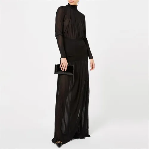 Saint Laurent Semi-Sheer Gown - Black