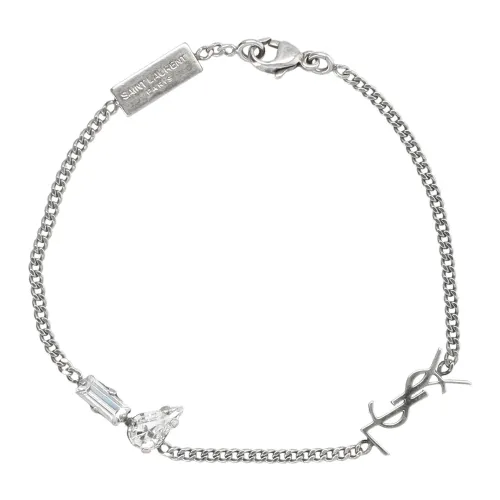 Saint Laurent , Silver Oxyde/Crystal Jewelry ,Gray male, Sizes: M