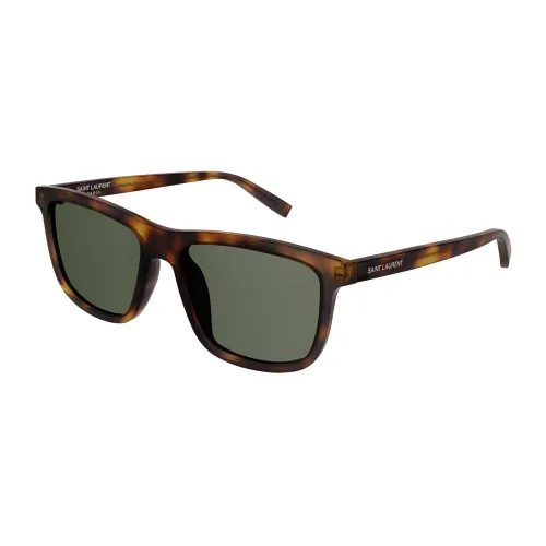Saint Laurent , SL 501 Sunglasses Light Havana/Green ,Brown male, Sizes:
