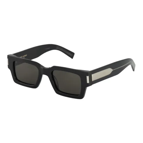 Saint Laurent , Slim Rectangle Sunglasses - Black ,Black unisex, Sizes: