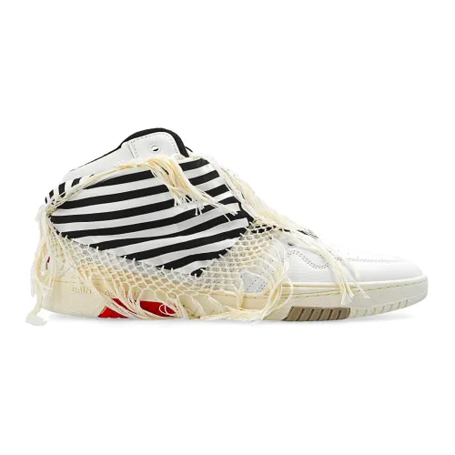 Saint Laurent , Smith Leather Sneakers with Perforated Detail ,White female, Sizes: