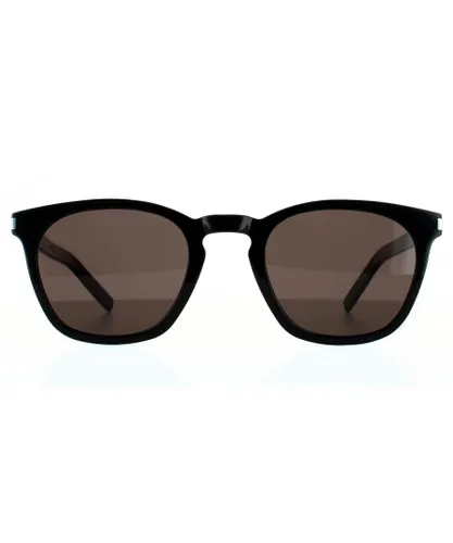 Saint Laurent Square Unisex Black Grey Sunglasses - One