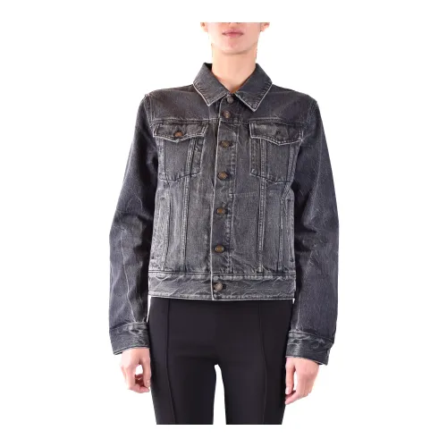 Saint Laurent , Stylish Denim Jacket ,Gray female, Sizes: