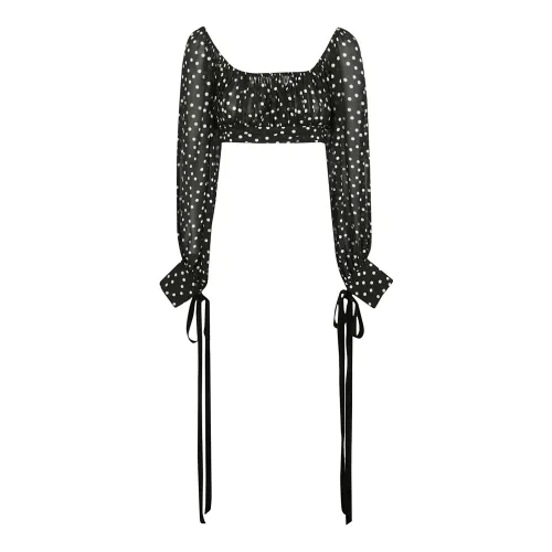 Saint Laurent , Upgrade Your Wardrobe with this Beautiful Black Chalk Top ,Black female, Sizes: