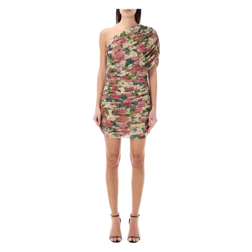 Saint Laurent , Women's Clothing Dress Light Flower Ss24 ,Multicolor female, Sizes: