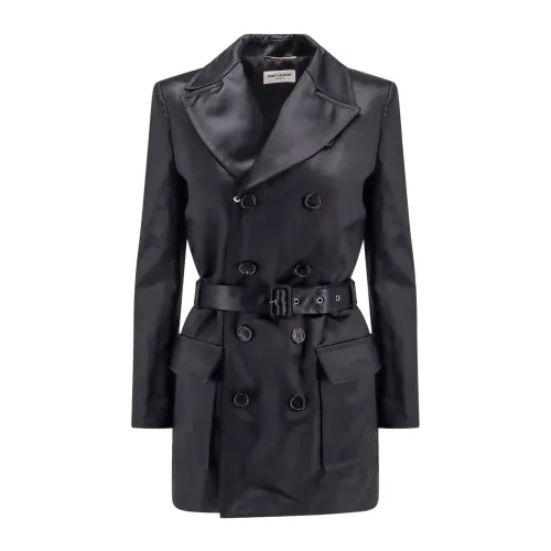 Saint Laurent , Women's Clothing Jackets & Coats Black Ss24 ,Black female, Sizes: