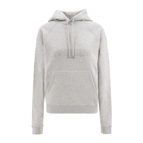 Saint Laurent , Women's Clothing Sweatshirts Grey Ss24 ,Gray female, Sizes: