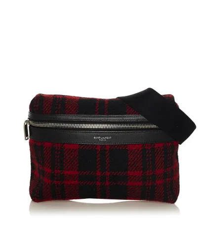 Saint Laurent Womens Vintage Wool Belt Bag Red Wool (archived) - One Size