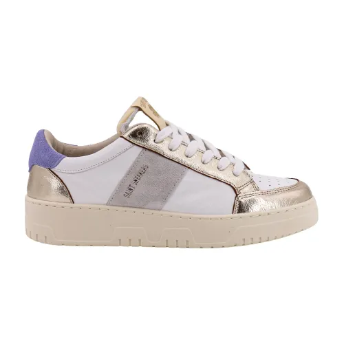 Saint Sneakers , Leather Sneakers with Suede Bands ,Multicolor female, Sizes: