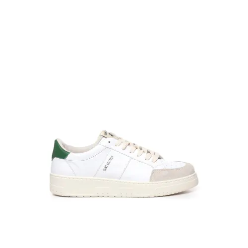 Saint Sneakers , White Leather Sneakers with Contrast Color Band ,White male, Sizes: